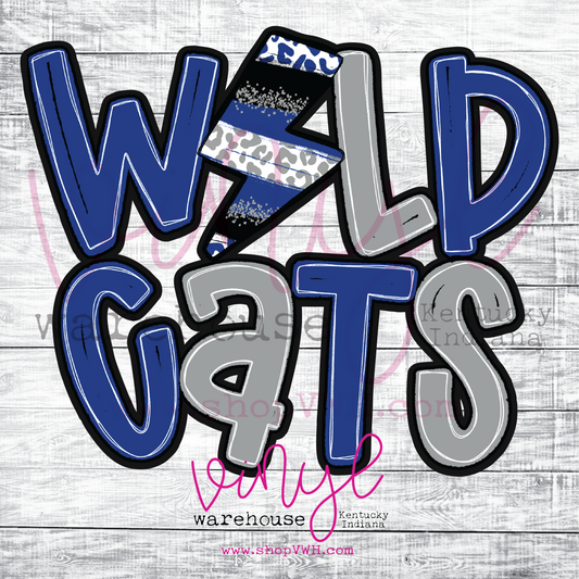 Wildcats Bolt - Heat Transfer Print