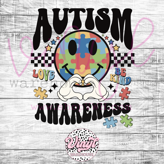 Autism Awareness (Love, Be Kind) - Heat Transfer Print