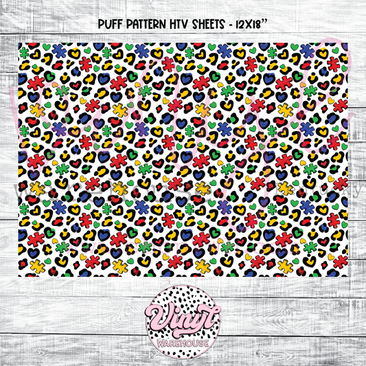 Printed Puff HTV - Autism