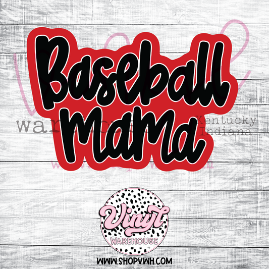 Baseball Mama (red) - Heat Transfer Print