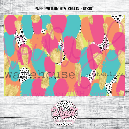 Printed Puff HTV - Polka Brush Strokes