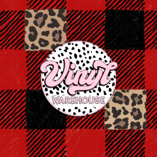 Buffalo Plaid & Leopard Checkered - Printed Adhesive