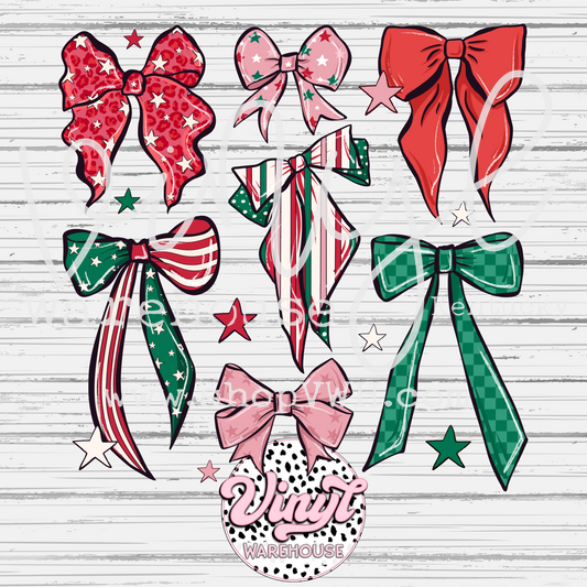 Christmas Bows - DTF Print