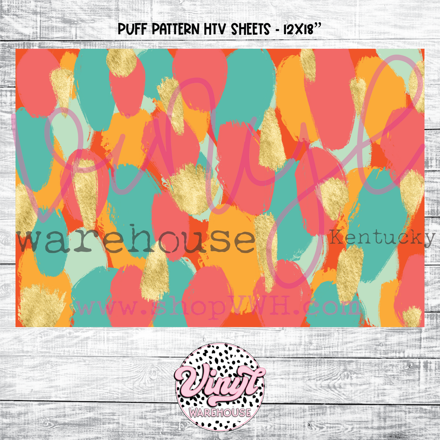Printed Puff HTV - Bright Brush Strokes