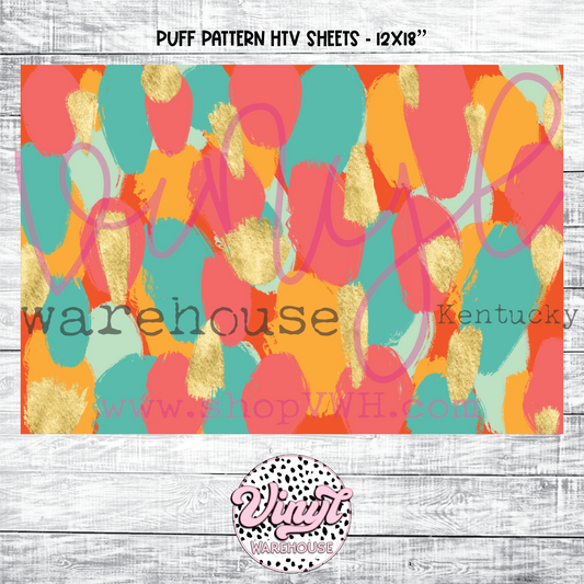 Printed Puff HTV - Bright Brush Strokes