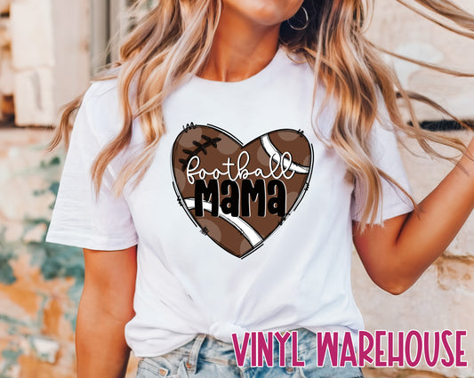 Football Mama (Heart) - Heat Transfer Print