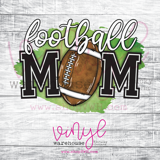 Football Mom (Green Grass) - Heat Transfer Print