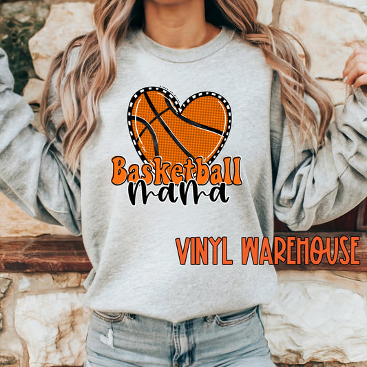 Basketball Mama (Heart) - Heat Transfer Print