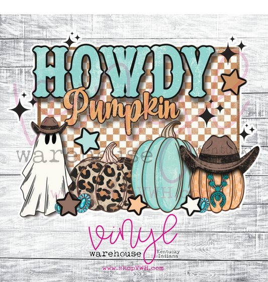 Howdy Pumpkin - Heat Transfer Print