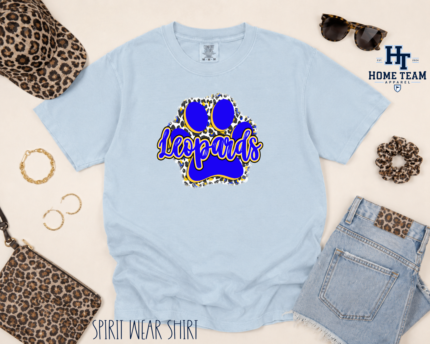 Big Paw Leopard (Blue) - Spirit Wear