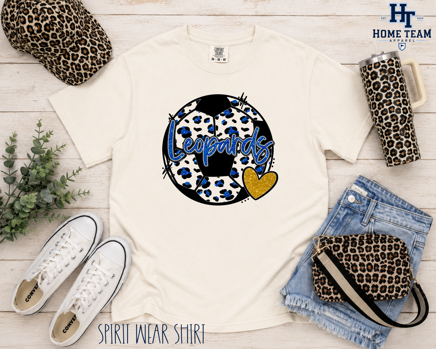 Leopards Faux Glitter Soccer - Spirit Wear
