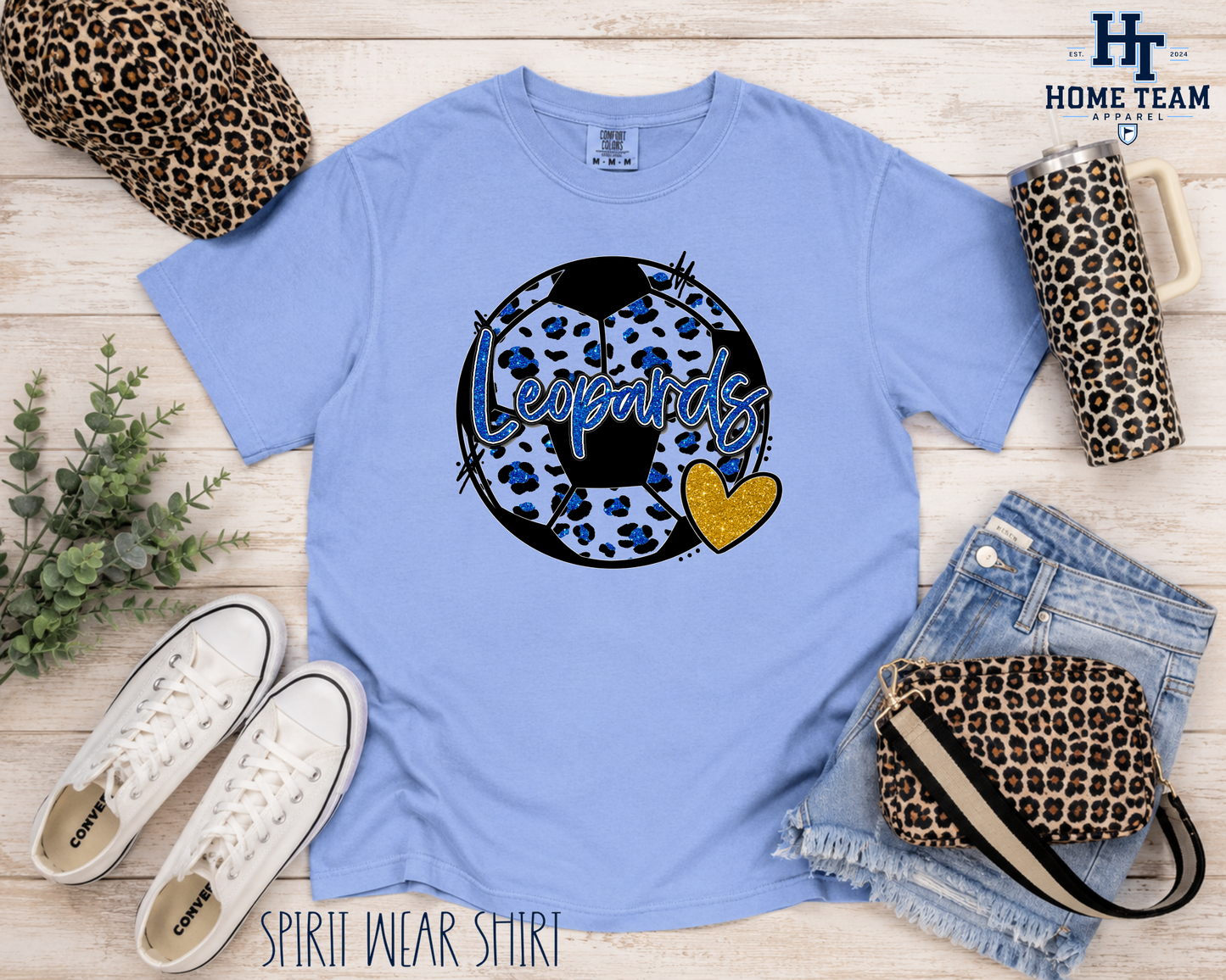 Leopards Faux Glitter Soccer - Spirit Wear