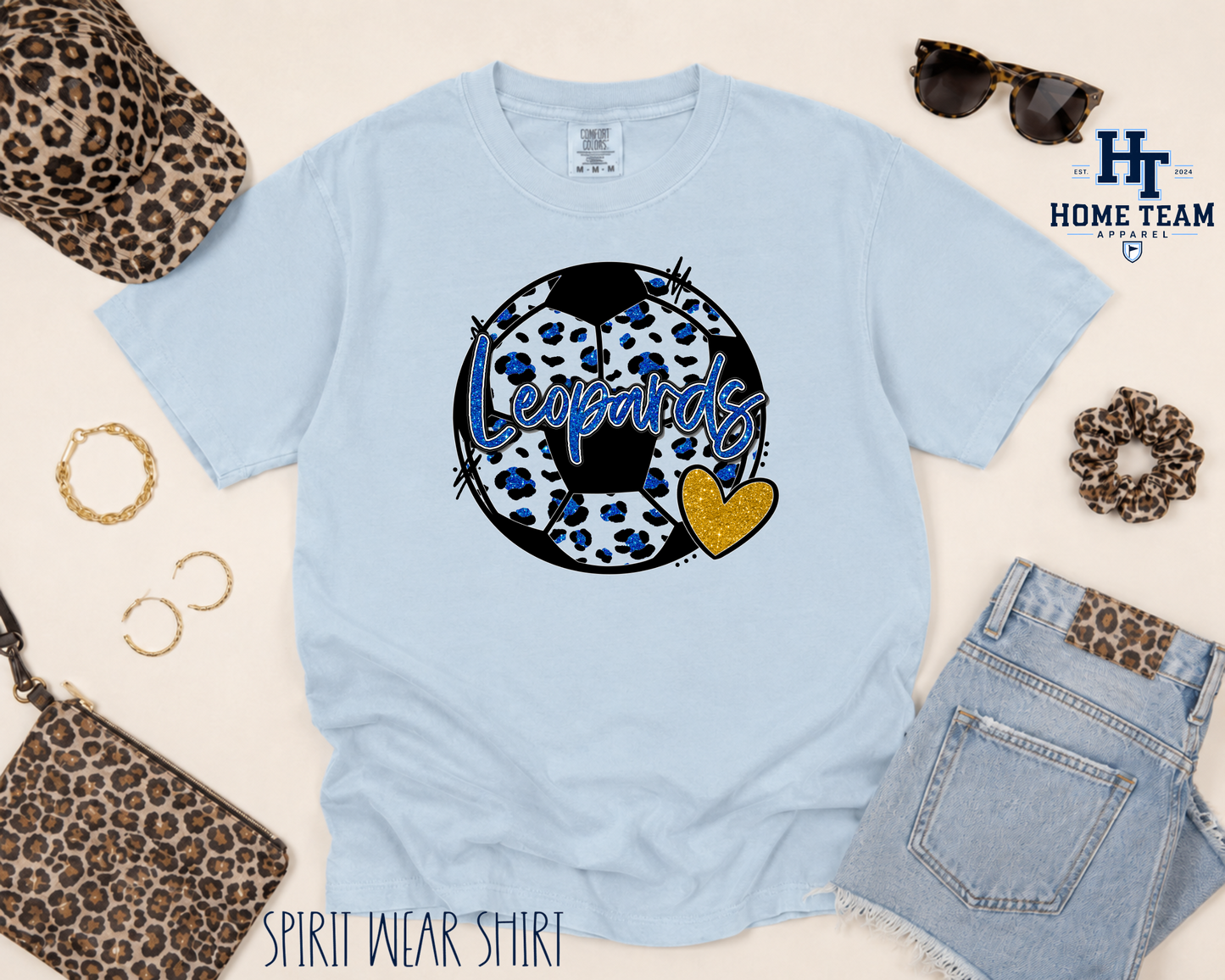 Leopards Faux Glitter Soccer - Spirit Wear