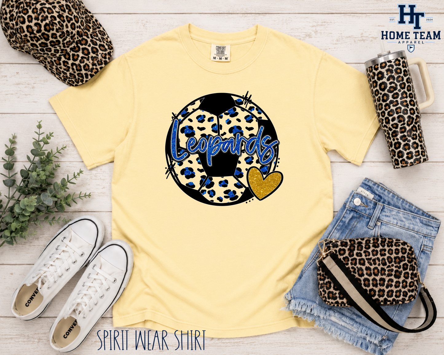 Leopards Faux Glitter Soccer - Spirit Wear