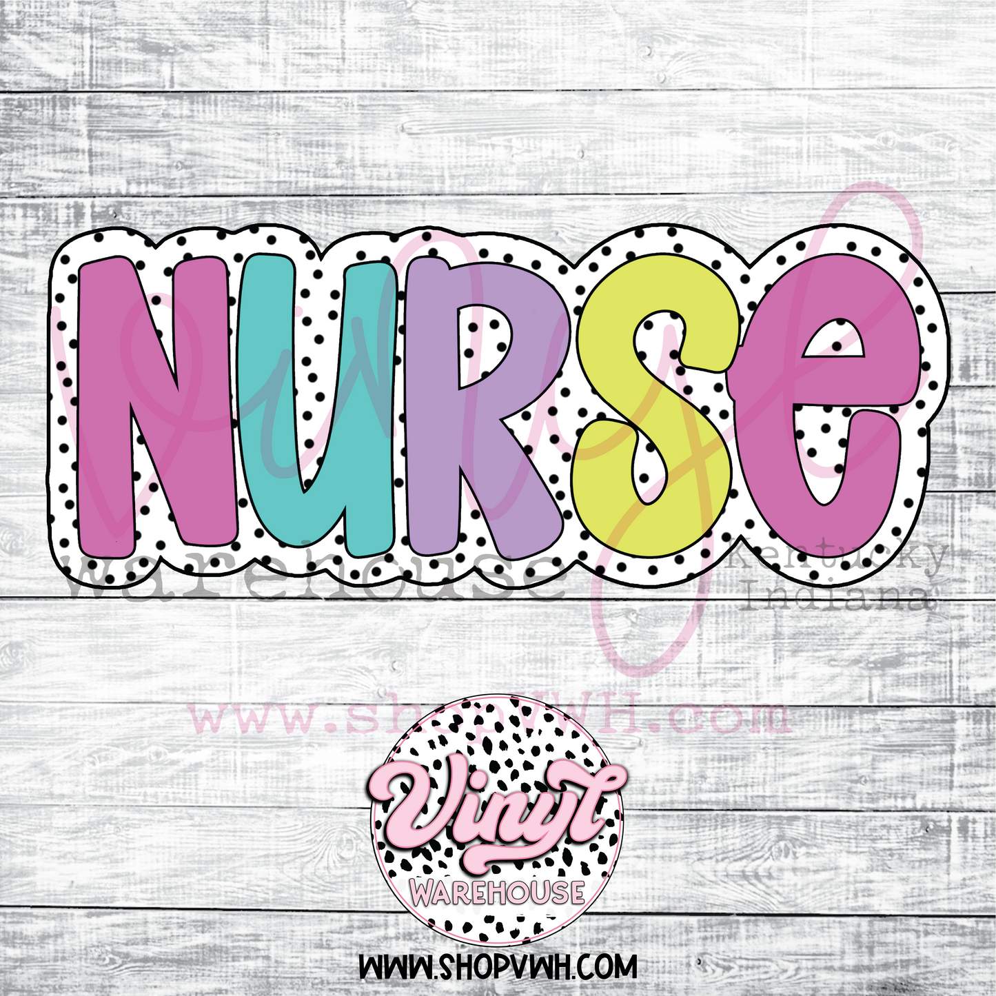 Printed Adhesive Decal - Dotted Nurse