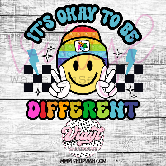 OK To Be Different (Autism) - Heat Transfer Print