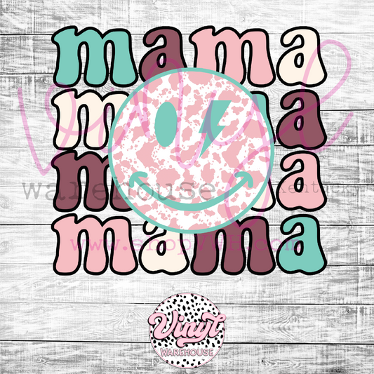 Retro Mama Smiley - Heat Transfer Print