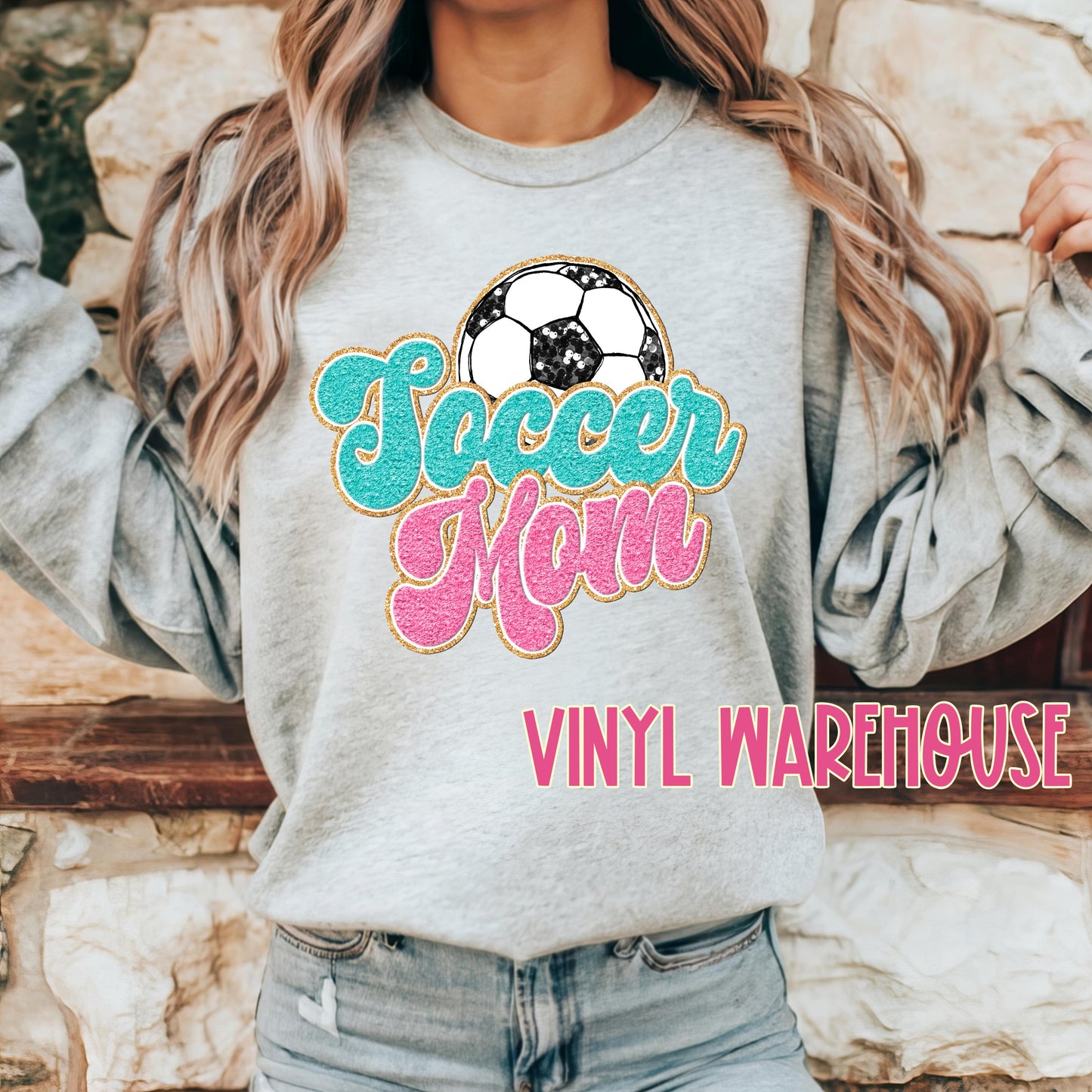 Soccer Mom (Faux Sequin Glitter) - Heat Transfer Print