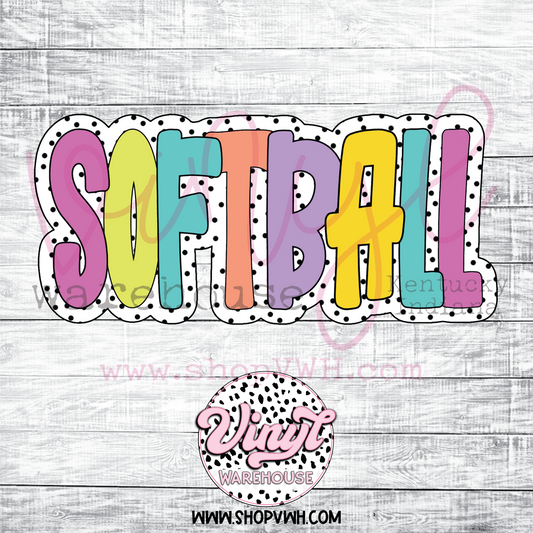 Dotted Softball - Heat Transfer Print