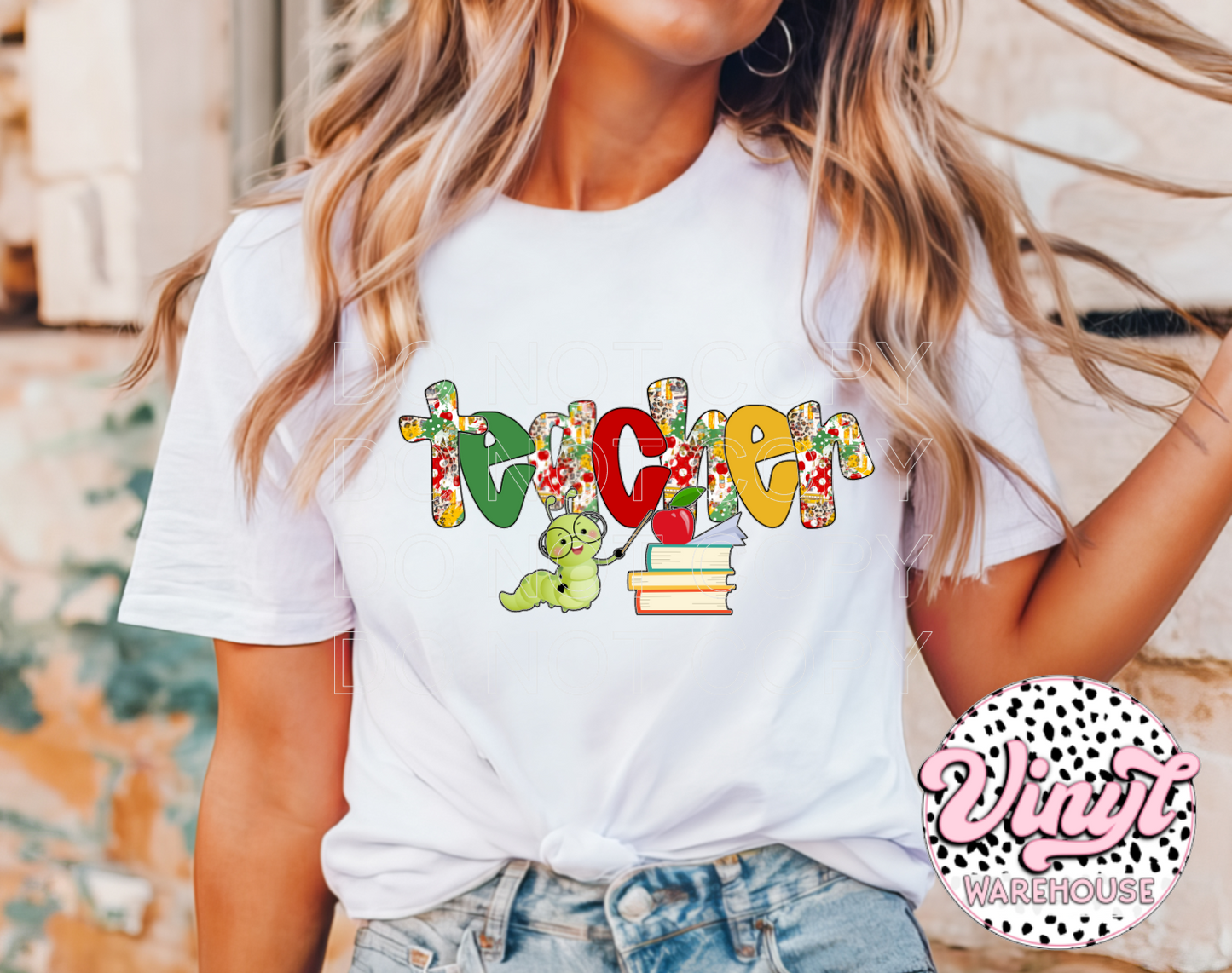 Teacher Worm - Heat Transfer Print