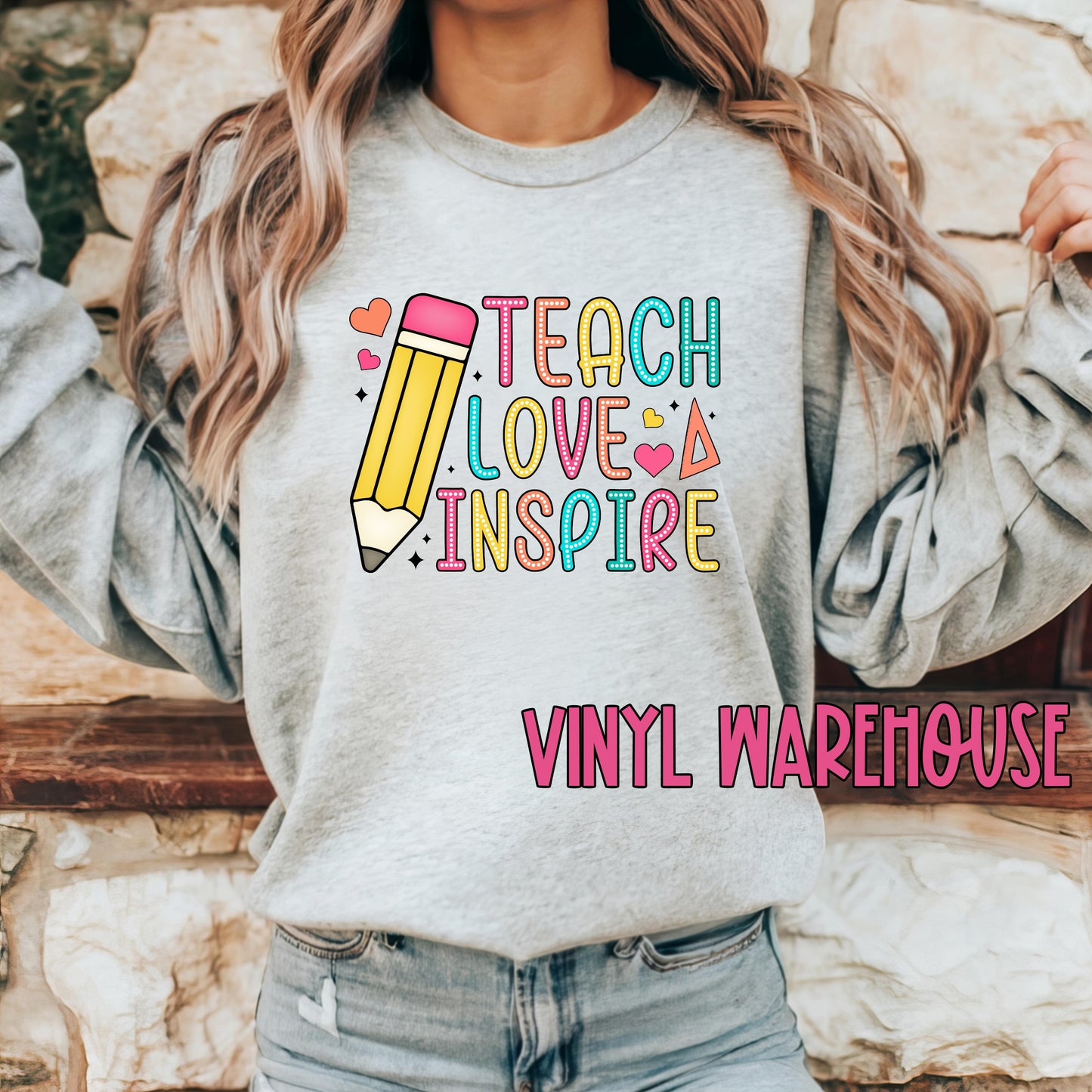 Teach Love Inspire (Doodle)  - Heat Transfer Print