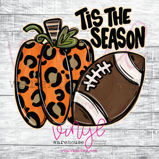 Tis The Season (Pumpkin/Football) - Heat Transfer Print