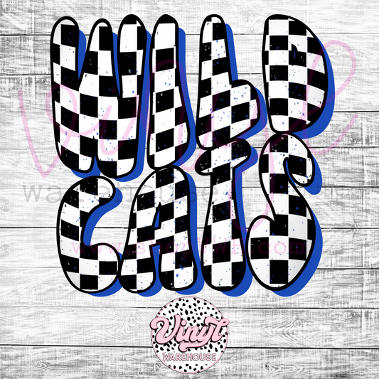 Checkered Wildcats - Heat Transfer Print