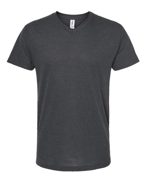 Tultex Short Sleeve V-Neck - Heather Charcoal