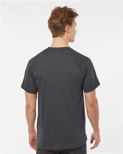 Tultex Short Sleeve V-Neck - Heather Charcoal