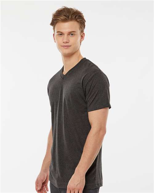 Tultex Short Sleeve V-Neck - Heather Graphite