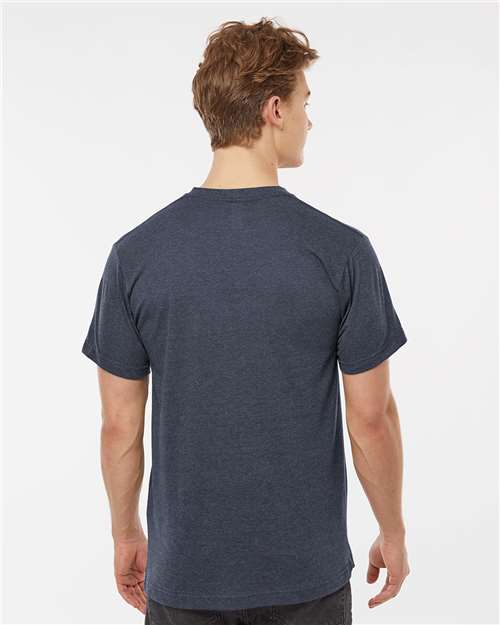 Tultex Short Sleeve V-Neck - Heather Navy