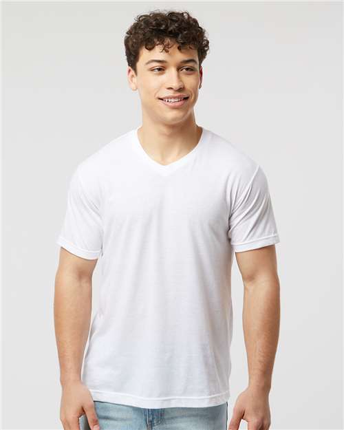 Tultex Short Sleeve V-Neck - White