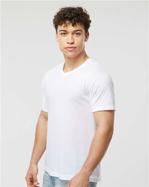 Tultex Short Sleeve V-Neck - White