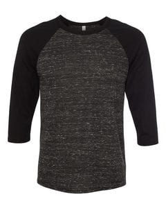 Bella + Canvas Raglan - Black Sleeve / Black Marble Body