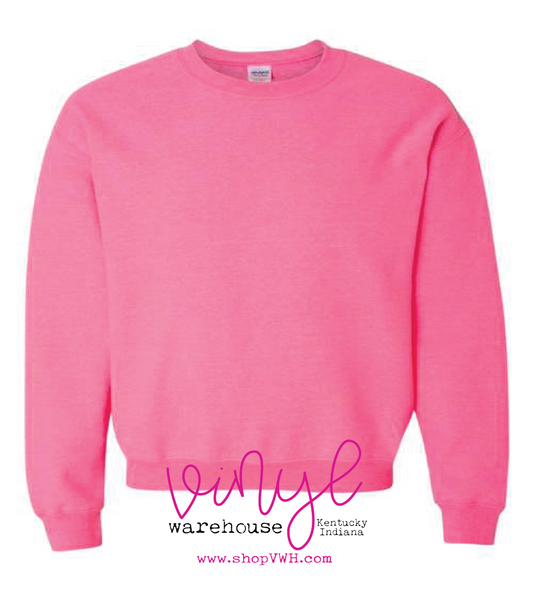 Gildan Crew Neck Sweatshirt - Safety Pink