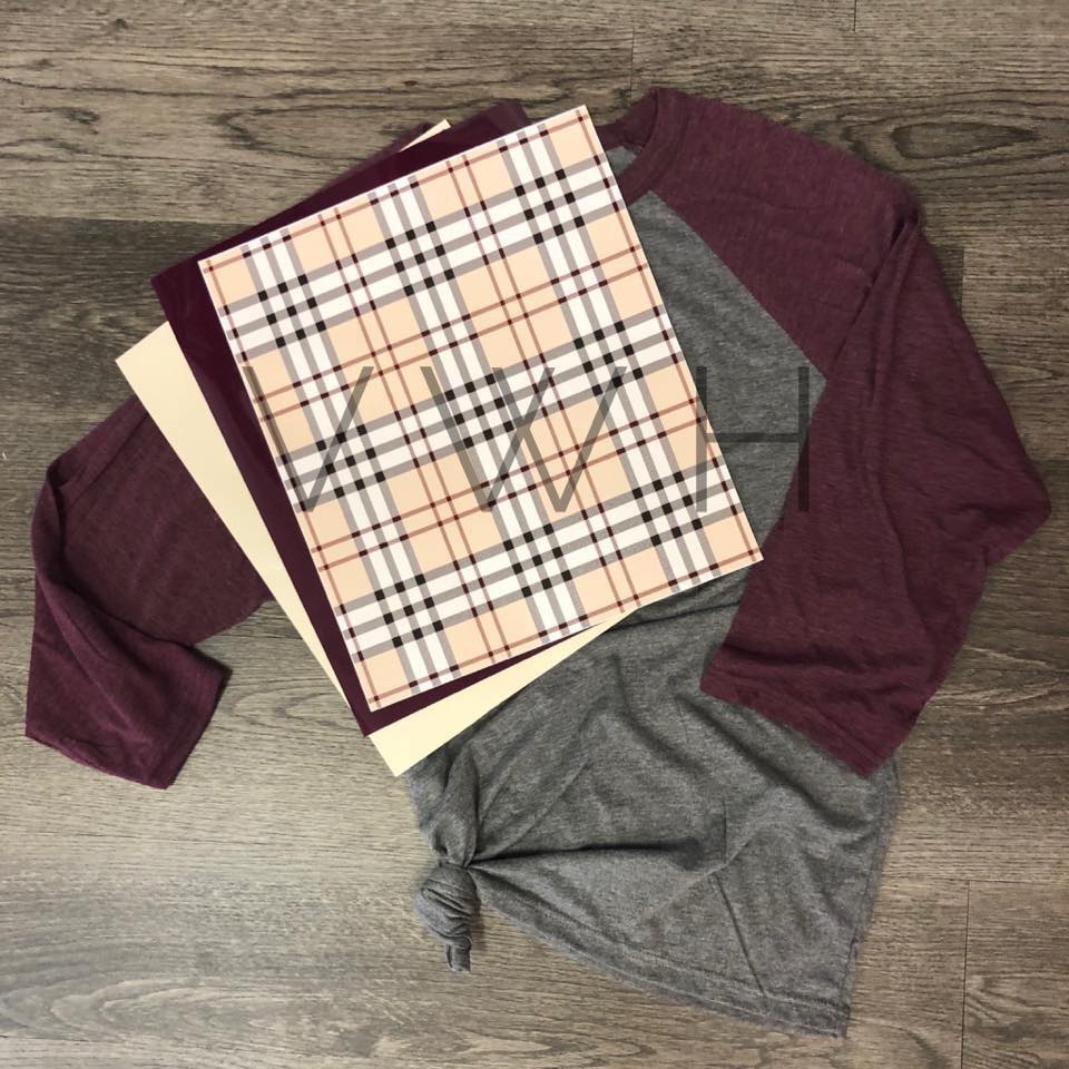 Tan Plaid - Printed HTV