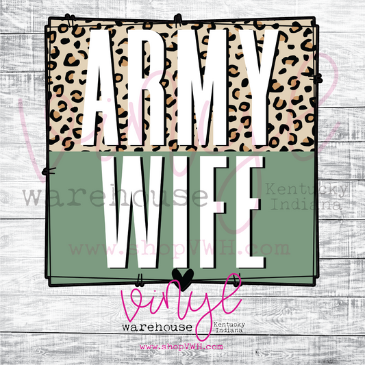 Army Wife Square - Heat Transfer Print