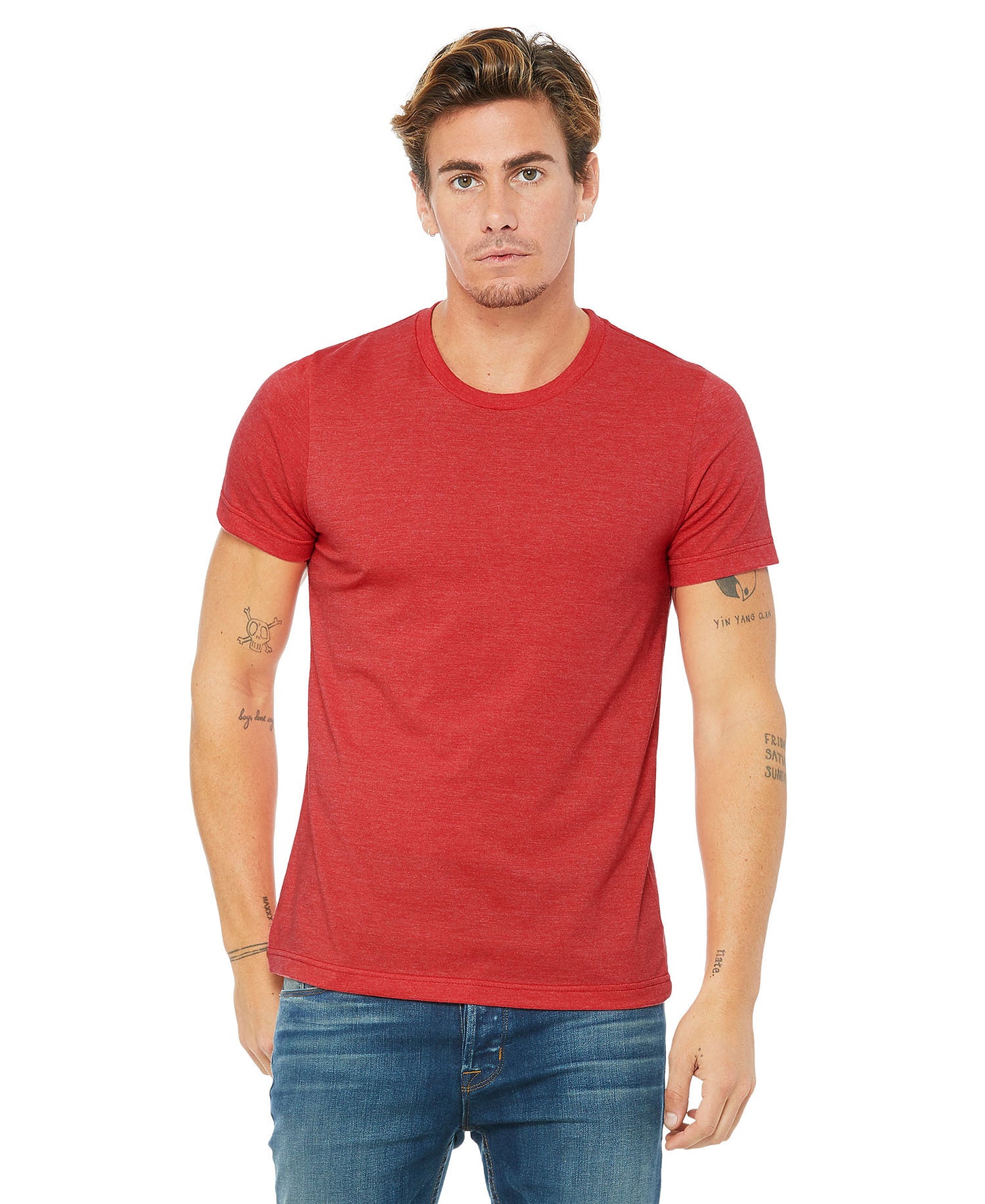 Bella + Canvas Unisex Crew Tee - Heather Red