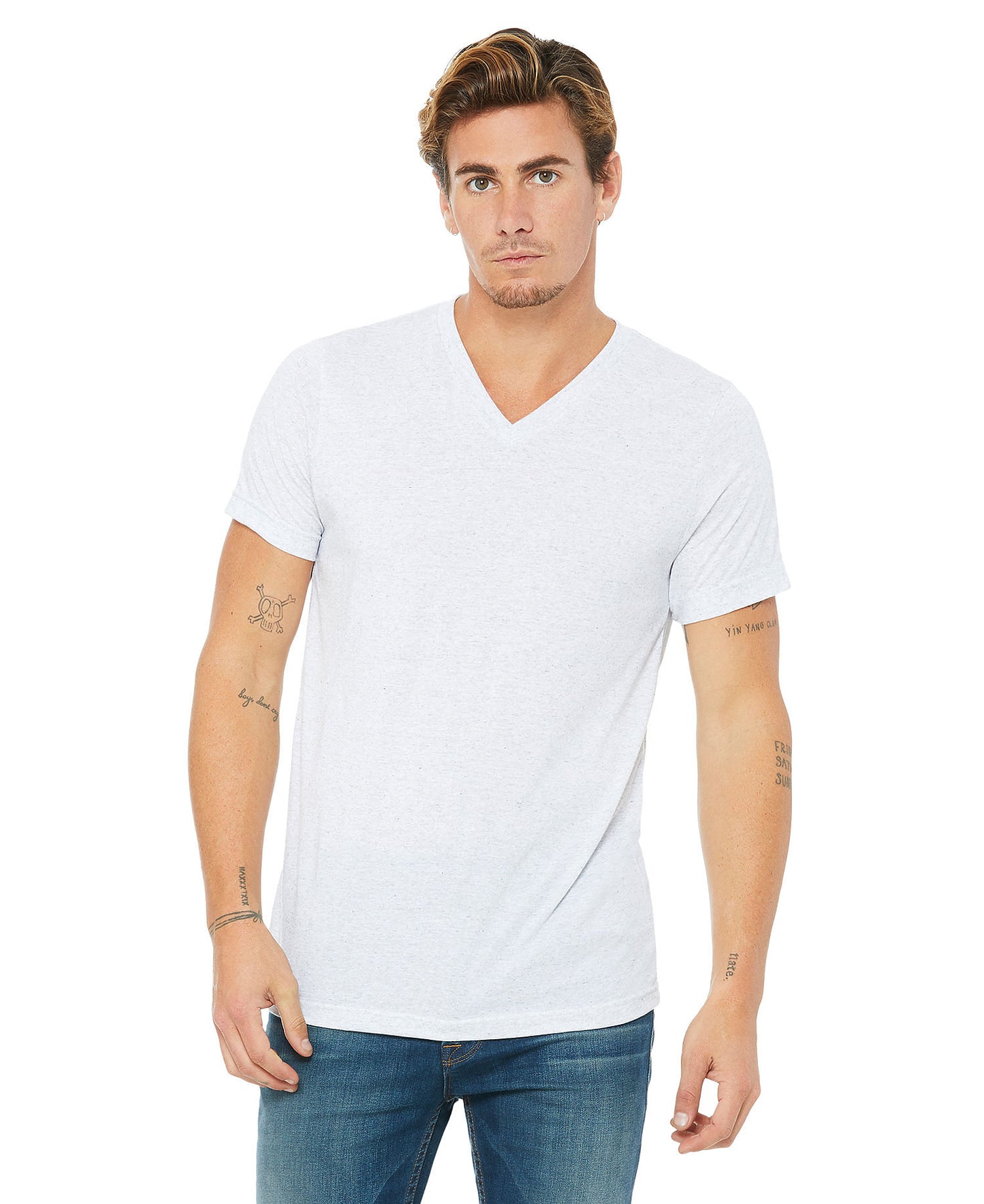 Bella + Canvas Unisex Vneck Tee - Ash