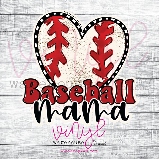 Baseball Mama (Heart) - Heat Transfer Print