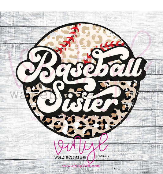 Baseball Sister (Retro) - Heat Transfer Print