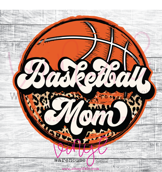 Basketball Mom (Retro) - Heat Transfer Print
