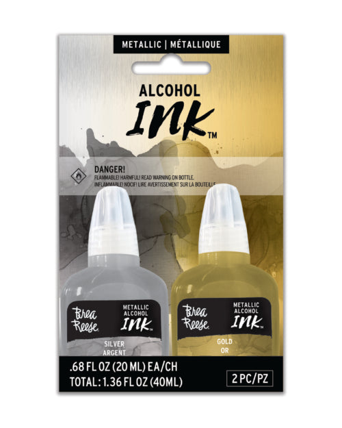 Brea Reese Alcohol Ink – 2 Pack of Silver & Gold