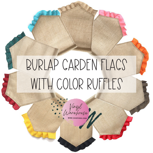 Burlap Garden Flag - Color Ruffles (New)