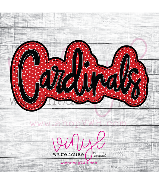 Cardinals (Red/Black/White Polka Dot) - Heat Transfer Print