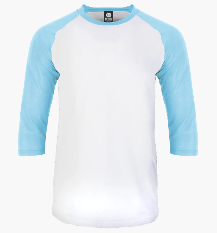 EGPRO Adult Poly Raglan - Light Blue / White Body