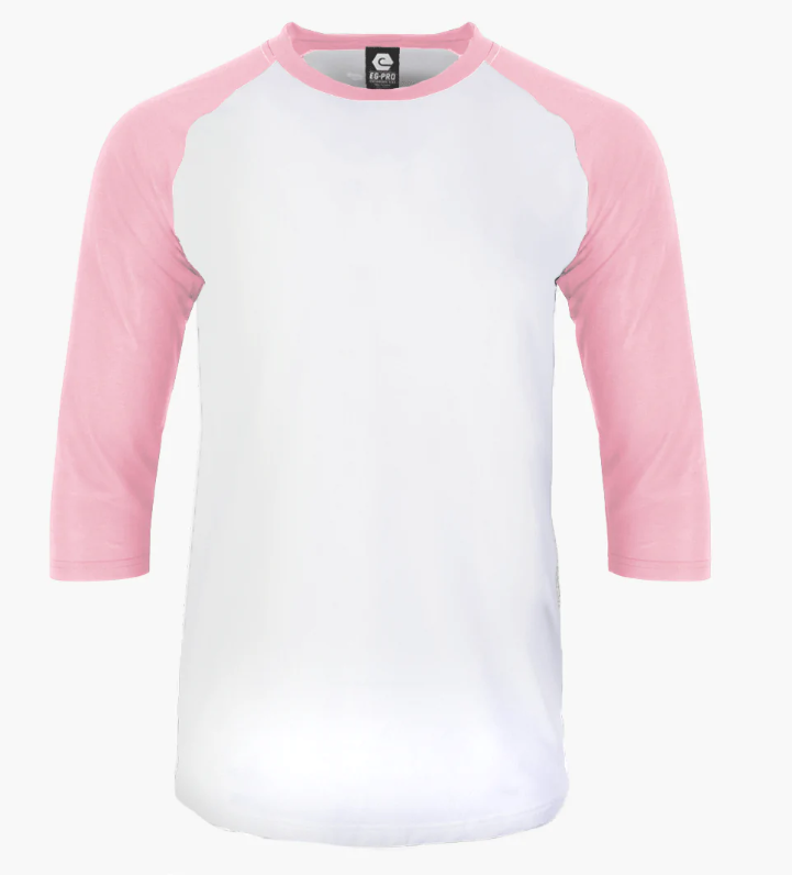 EGPRO Adult Poly Raglan - Pink / White Body