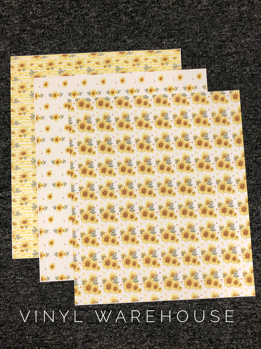Watercolor Sunflowers - Printed HTV