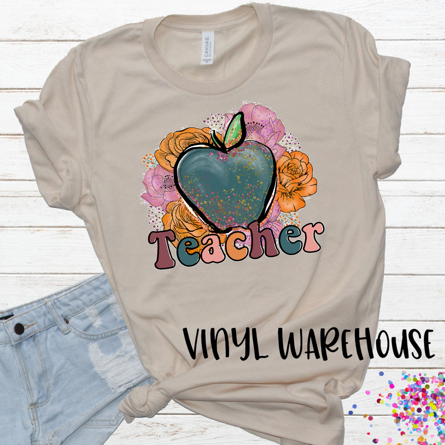 Fall Floral Teacher - Screen Print