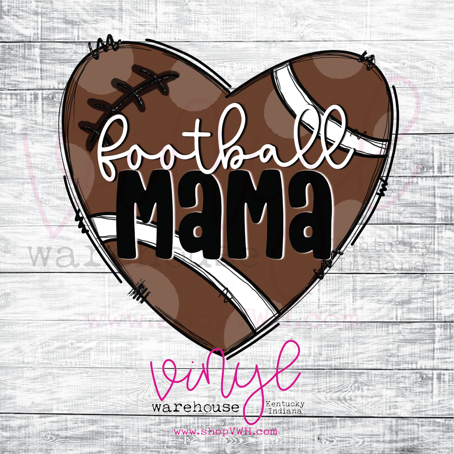 Football Mama (Heart) - Heat Transfer Print